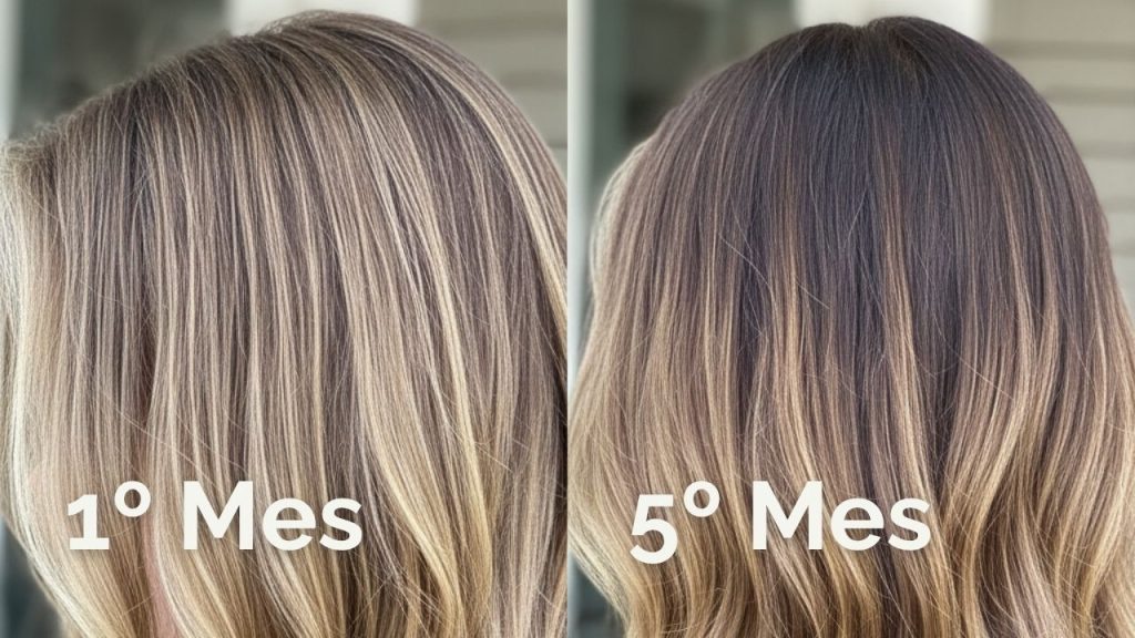 Comparación mechas babylights 1º mes y 5º mes