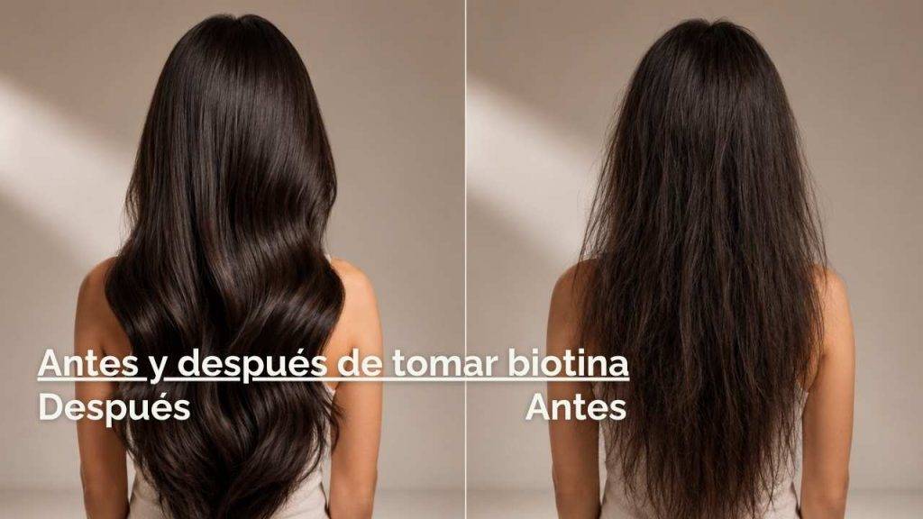 Antes y después de tomar biotina