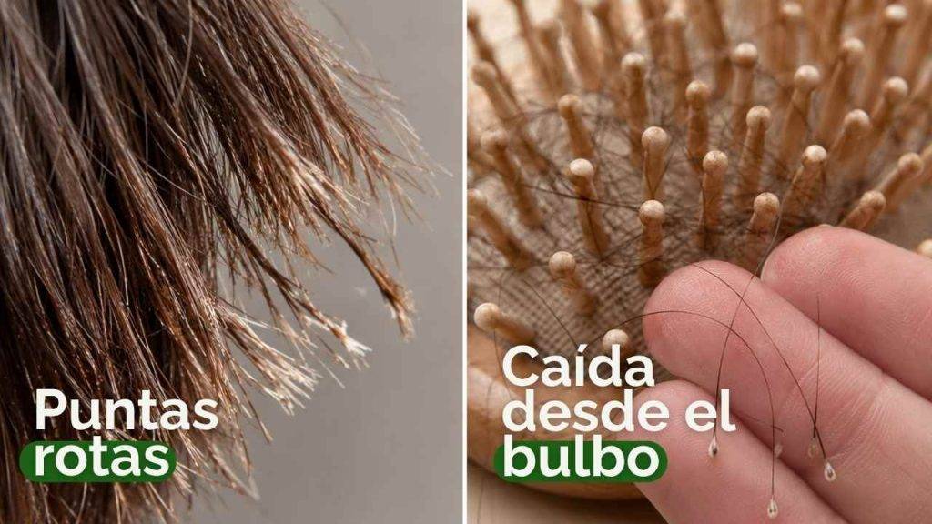 caída de cabello puntas rotas